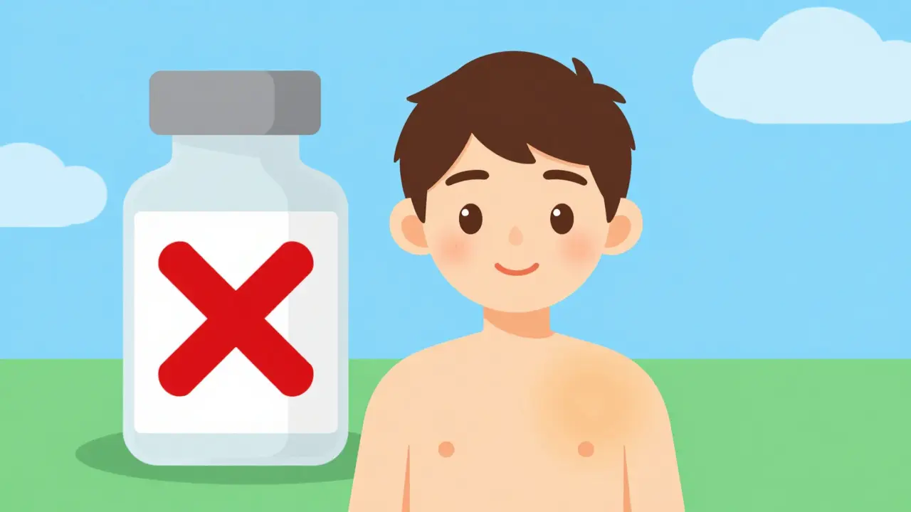 Cartoon of a patient recovering after stopping a causative medication.