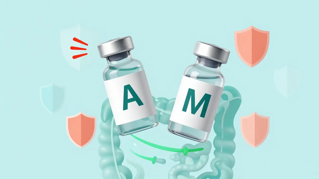 Medical vials representing drugs that restore bowel function