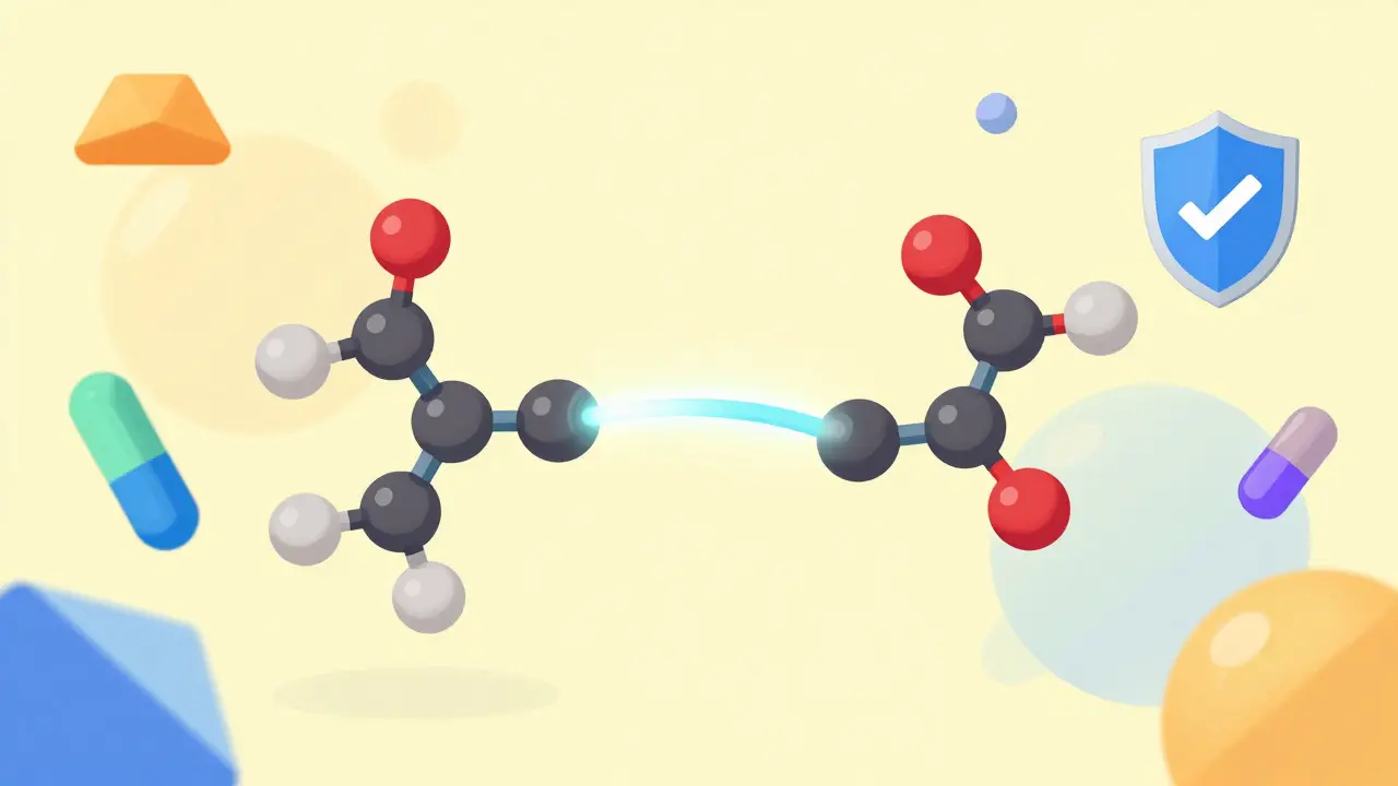 Illustration showing identical molecules for generic and brand drugs