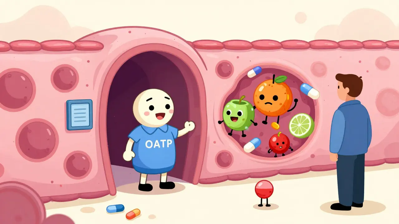 Cartoon proteins blocking pills from entering cells